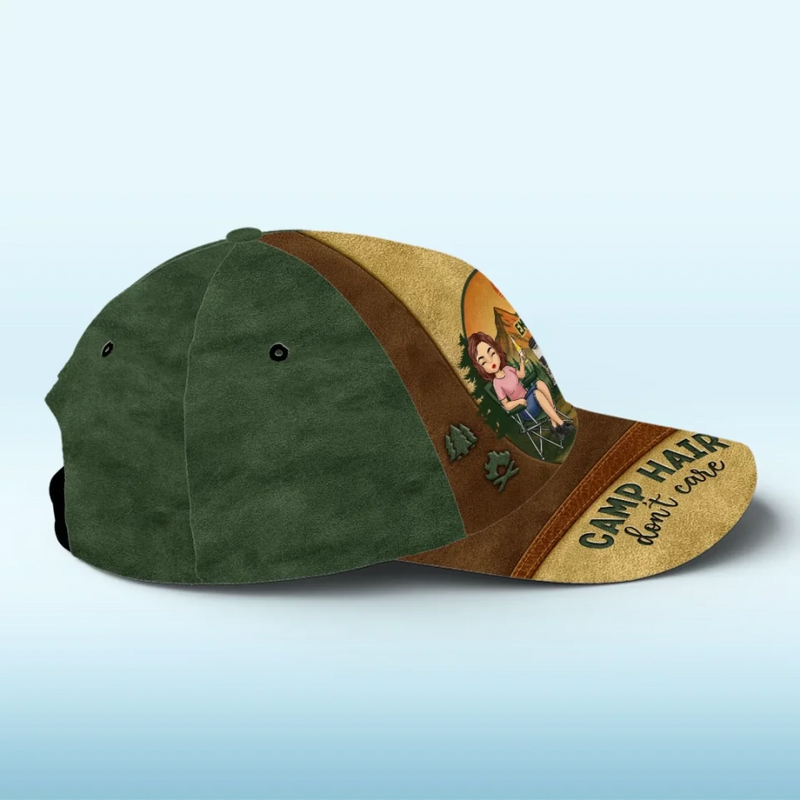 Life Looks Better By The Fire - Camping Personalized Custom Hat, All Over Print Classic Cap - Gift For Campers, RV Travelers