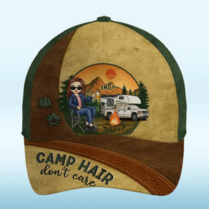 La vie est plus belle au coin du feu – Casquette de camping personnalisée, imprimé intégral, cadeau pour les amateurs de camping