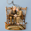 With You, Every Year Is Golden - Couple Personalized Custom Shaped Acrylic Keychain - Gift For Husband Wife, Anniversary