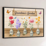 Flowers Of My Heart - Family Personalized Custom Horizontal Poster - Mother's Day, Gift For Mom, Grandma