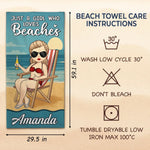Just A Girl Who Needs Vitamin Sea - Bestie Personalized Custom Beach Towel - Summer Vacation Gift, Birthday Pool Party Gift For Best Friends, Sisters, BFF