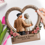 From Our First Kiss Till Our Last Breath - Couple Personalized Custom Shaped 2-Layered Wooden Plaque With Flat Stand - House Warming Gift For Husband, Wife, Couple