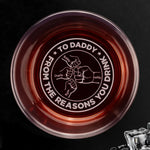 Custom Name Funny Daddy Sippy Cup Gifts - Personalized Bottom & Side Engraved Whiskey Glass