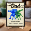 Meilleur papa de tous les temps, haut la main ! Plaque en bois personnalisée à 2 couches avec support pour la famille ! Cadeau pour la fête des pères et les grands-pères.