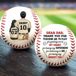 Always Our Number One Fan, Forever Our Hero - Family Personalized Custom Leather Baseball - Father's Day, Gift For Dad, Baseball Fans