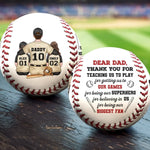 Always Our Number One Fan, Forever Our Hero - Family Personalized Custom Leather Baseball - Father's Day, Gift For Dad, Baseball Fans