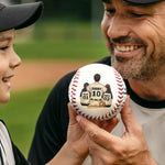 Always Our Number One Fan, Forever Our Hero - Family Personalized Custom Leather Baseball - Father's Day, Gift For Dad, Baseball Fans