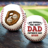 We Caught The Best Dad - Family Personalized Custom Leather Baseball - Father's Day, Gift For Dad, Sport Lovers, Sport Players
