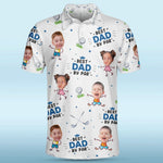 Custom Photo Greatest Dad On The Green - Family Personalized Custom All Over Print Polo Shirt - Father's Day, Gift For Dad, Sport Lovers, Sport Players