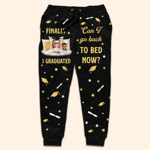 Diploma In Hand, Bedtime Begins - Family Personalized Custom Unisex Sweatpants - Graduation Gift For Family Members, Siblings, Brothers, Sisters