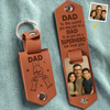 Custom Photo To Us You Are A Superhero - Family Personalized Custom Engraved Leather Keychain - Father's Day, Gift For Dad, Grandpa