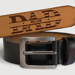 Strength, Style, And Family - Family Personalized Custom Engraved Leather Belt - Father's Day, Gift For Dad, Grandpa