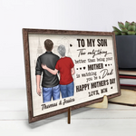 To My Son, With Pride And Love - Family Personalized Custom 2-Layered Wooden Plaque With Stand - Father's Day, Mother's Day, Gift For Son, Dad