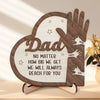 Peu importe à quel point je grandis, je t'atteindrai toujours - Plaque en bois personnalisée à 2 couches avec support - Fête des pères, cadeau pour papa, grand-père