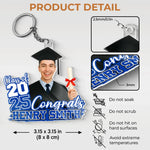 Custom Photo One Chapter Ends, Another Begins - Family Personalized Custom Shaped Acrylic Keychain - Graduation Gift For Family