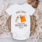 Milk For Me, Beer For You - Family Personalized Custom Baby Onesie - Father's Day, Baby Shower Gift, Gift For First Dad, Baby Kids, Newborn Baby