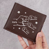 Holding Love In Every Sip - Family Personalized Custom Double-Sided Printed Leather Wallet - Father's Day, Gift For Dad, Grandpa