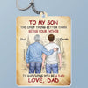 Fiers d'être vos parents, encore plus fiers de vous voir devenir papa - Porte-clés personnalisé en acrylique de forme personnalisée pour la famille - Fête des pères, cadeau pour fils