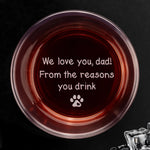 Custom Photo You're Pawsitively The Best, Dad - Dog & Cat Personalized Custom Whiskey Glass With Bottom And Side Engraving - Father's Day,  Gift For Dad, Dog Lovers