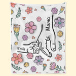 Hands Holding Nana With Love - Family Personalized Custom 3D Inflated Effect Printed Blanket - Mother's Day, Gift For Mom, Grandma