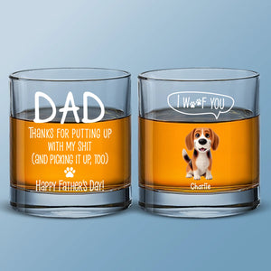Bonne fête des pères à mon vendeur de friandises ! Verre à whisky personnalisé pour chien ! Cadeau pour la fête des pères, pour les propriétaires d'animaux et les amoureux des animaux.