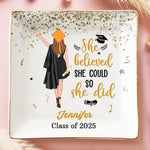 Chapter Closed, Legend Begins - Family Personalized Custom Full-Print Jewelry Dish - Graduation Gift For Women