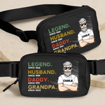A Legacy In Motion - Family Personalized Custom Crossbody & Waist Bag - Father's Day, Gift For Dad, Grandpa
