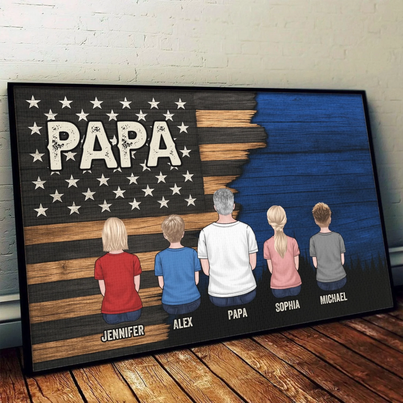 Papa, Our Loudest Pride - Family Personalized Custom Horizontal Poster - Father's Day, Gift For Dad, Grandpa
