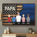 Papa, Our Loudest Pride - Family Personalized Custom Horizontal Poster - Father's Day, Gift For Family