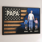 Held By Your Hands, Guided By Your Heart - Family Personalized Custom Horizontal Poster - Father's Day, Gift For Dad, Grandpa