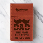 One Man Many Titles - Family Personalized Custom Leather Cigarette Case - Father's Day, Gift For Dad, Grandpa