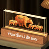Papa Bear Leading The Way - Family Personalized Custom Acrylic Letters 3D LED Night Light - Father's Day, Gift For Dad, Grandpa
