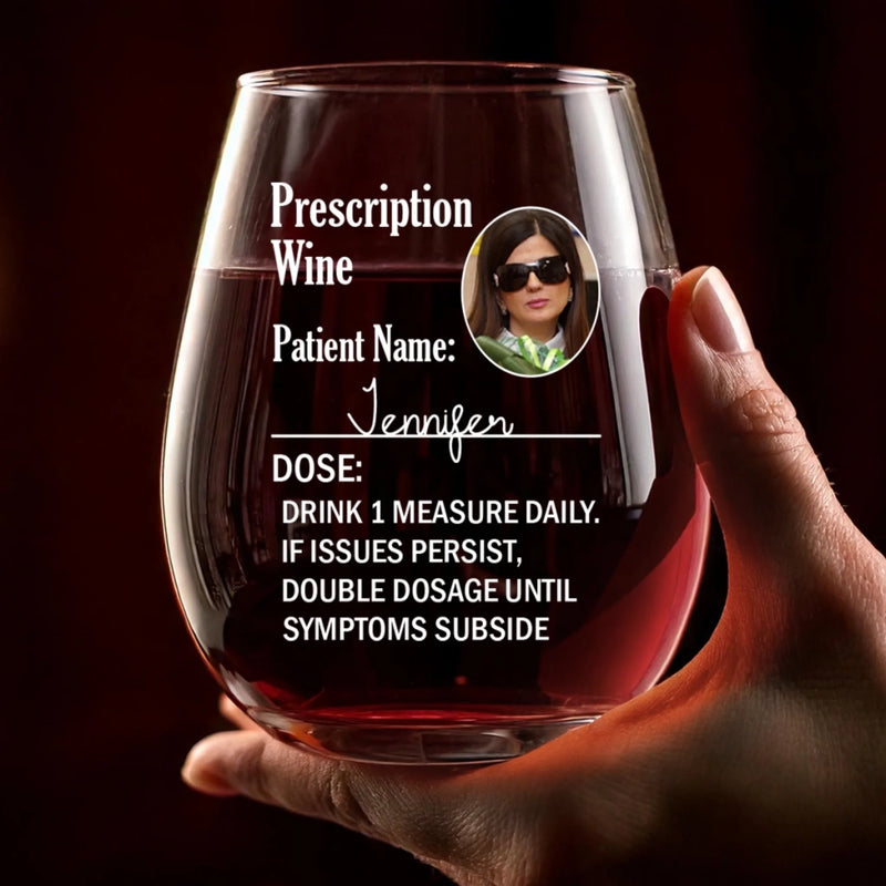 Custom Photo Doctor’s Orders, Sip And Relax - Family Personalized Custom Wine Glass - Gift For Yourself, Best Friends, Siblings, Family Members