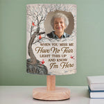 Custom Photo Every Time It Shines, Know My Heart Is Near - Memorial Personalized Custom Linen Bedside Table Lamp - Sympathy Gift For Family Members