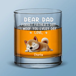 Je remue la queue pour toi tous les jours, papa - Verre à whisky personnalisé avec chien - Fête des pères, cadeau pour les propriétaires d'animaux, amoureux des animaux