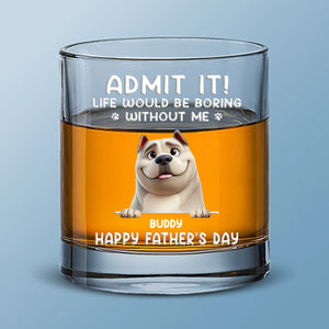 Chaque jour est la fête des pères quand je t'ai, Hooman - Verre à whisky personnalisé pour chien - Fête des pères, cadeau pour les propriétaires d'animaux, les amoureux des animaux