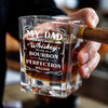 Bourbon’s Got Flavor, But Dad’s Got Soul - Family Personalized Custom Whiskey Glass With Cigarette Holder - Father's Day, Gift For Dad, Grandpa