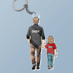 Always With You Daddy - Family Personalized Custom Shaped Acrylic Keychain - Father's Day, Gift For Dad, Grandpa
