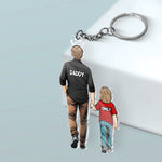Always With You Daddy - Family Personalized Custom Shaped Acrylic Keychain - Father's Day, Gift For Dad, Grandpa