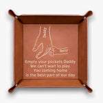 Come Home To Love - Family Personalized Custom Leather Valet Tray - Father's Day, Gift For Dad, Grandpa