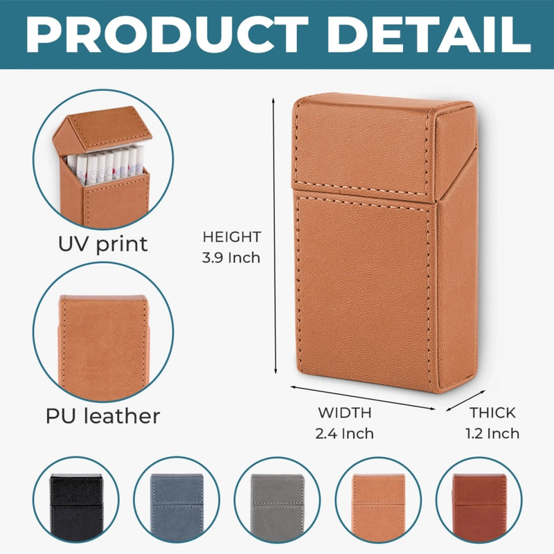 Best Dad Ever - Family Personalized Custom Leather Cigarette Case - Father's Day, Gift For Dad, Grandpa