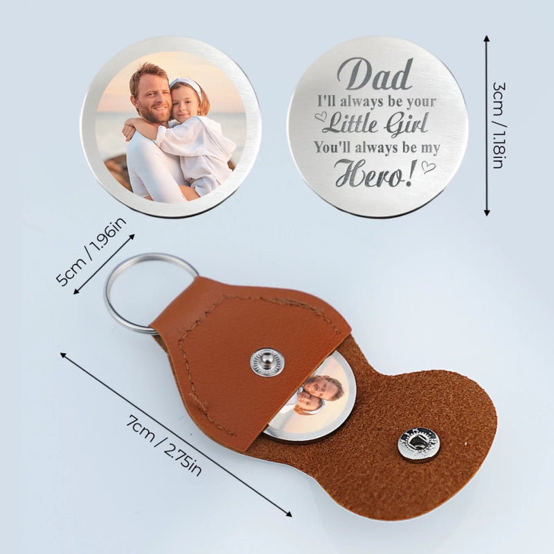 Custom Photo One Hero One Dad - Family Personalized Custom Pocket Hug - Father's Day, Gift For Dad, Grandpa, Son, Daughter, Grandson, Granddaughter