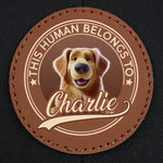 Side By Side, Paw By Paw - Dog Personalized Custom Round Leather Patch Hat - Father's Day, Gift For Dad, Dog Lovers