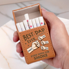 Best Dad Ever - Family Personalized Custom Leather Cigarette Case - Father's Day, Gift For Dad, Grandpa