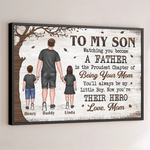 Now You Are Their Hero - Family Personalized Custom Horizontal Poster - Father's Day, Gift For Son