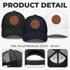 Built To Be A Dad - Family Personalized Custom Round Leather Patch Hat - Father's Day, Gift For Dad, Grandpa