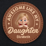 Baby’s First Fan - Family Personalized Custom Round Leather Patch Hat - Father's Day, Gift For Dad, Grandpa