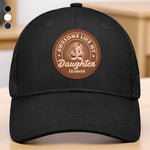 Baby’s First Fan - Family Personalized Custom Round Leather Patch Hat - Father's Day, Gift For Dad, Grandpa