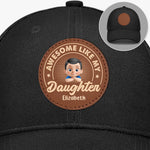 Baby’s First Fan - Family Personalized Custom Round Leather Patch Hat - Father's Day, Gift For Dad, Grandpa