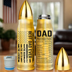 The Man, The Myth, The Legend - Family Personalized Custom Bullet Tumbler - Father's Day, Gift For Dad, Grandpa